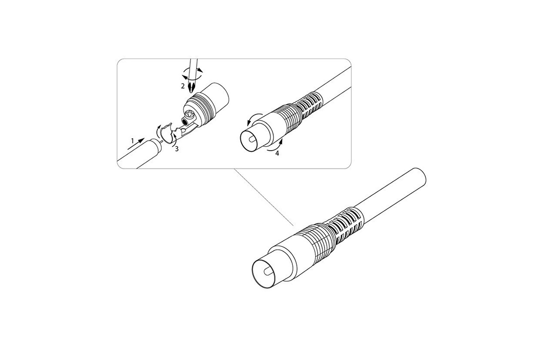 Установка штекера на телевизионный кабель без пайки