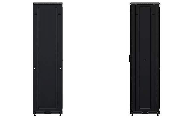 Шкаф телекоммуникационный напольный 19", 47U (800x800), ШТ-НП-М-47U-800-800-П-Ч, передняя дверь перфорация, черный ССД внешний вид 5