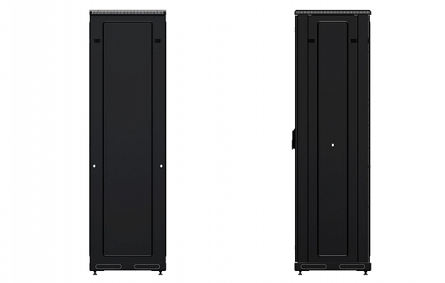 Шкаф телекоммуникационный напольный 19", 42U(800x1000), ШТ-НП-М-42U-800-1000-М-Ч, передняя дверь металл, черный ССД внешний вид 5