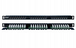 244076 Hyperline PPHD-19-24-8P8C-C5E-110D Патч-панель высокой плотности 19", 0.5U, 24 порта RJ-45, категория 5E, Dual IDC