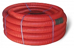121911 Двустенная труба ПНД гибкая для кабельной канализации д.110мм с протяжкой, SN8, 680Н, в бухте 50м, цвет красный