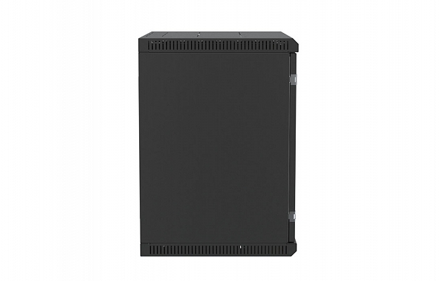 Шкаф телекоммуникационный настенный разборный черный 19”,12U(600x550), ШТ-НСр-12U-600-550-М-Ч дверь металл ССД внешний вид 5
