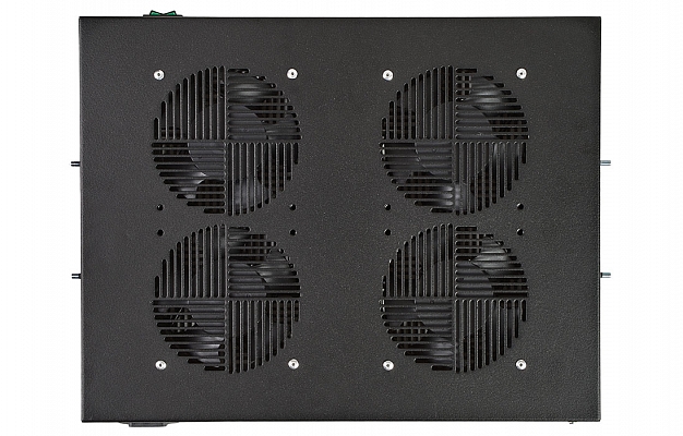 Вентиляторный модуль , 4 вентилятора с термодатчиком 35С ВМ-4-19"-Ч чёрный ССД внешний вид 3