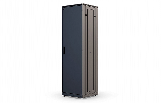Шкаф телекоммуникационный напольный 19", 42U(800x1000), ШТ-НП-М-42U-800-1000-М-Ч, передняя дверь металл, черный ССД внешний вид 1