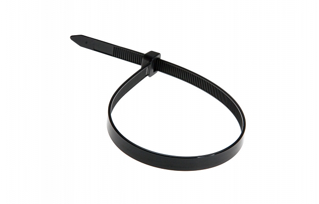 07-0203 Хомут-стяжка кабельная нейлоновая REXANT 200 x7,6 мм, черная, упаковка 100 шт. внешний вид 1