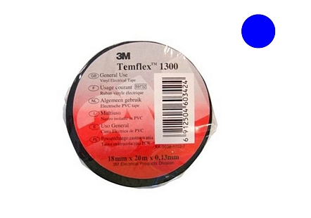Temflex 1300 Лента изоляционная синяя 19мм 20м