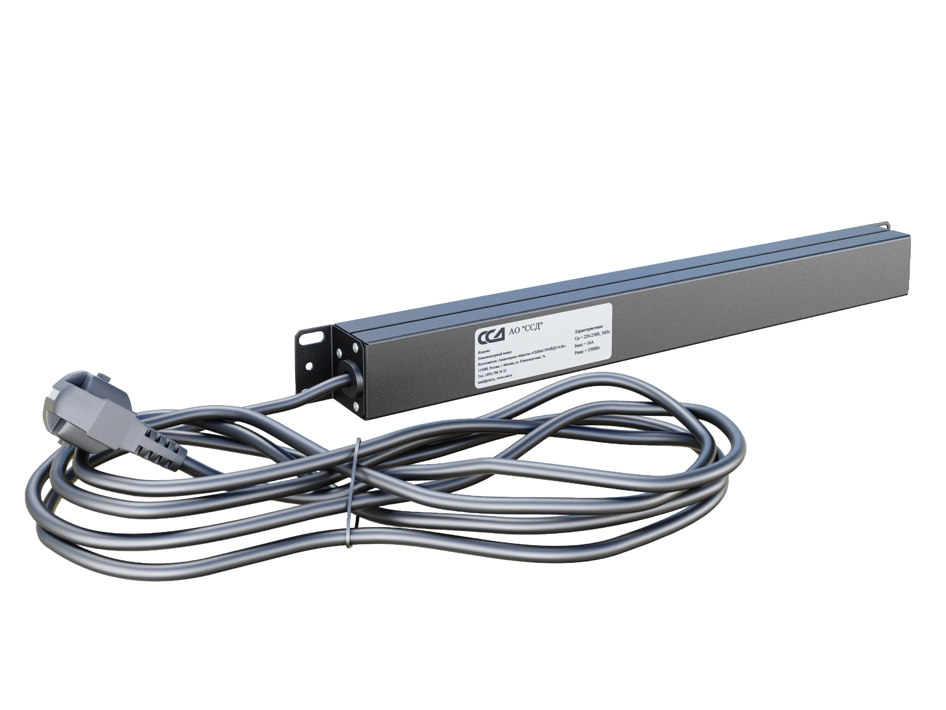 Блок розеток БР-6SCH-4C13-10А-Ш-1,8SCH Блок розеток 19", 6 Schuko, 4 C13, максимальный ток 10А, шнур 1,8 м 2