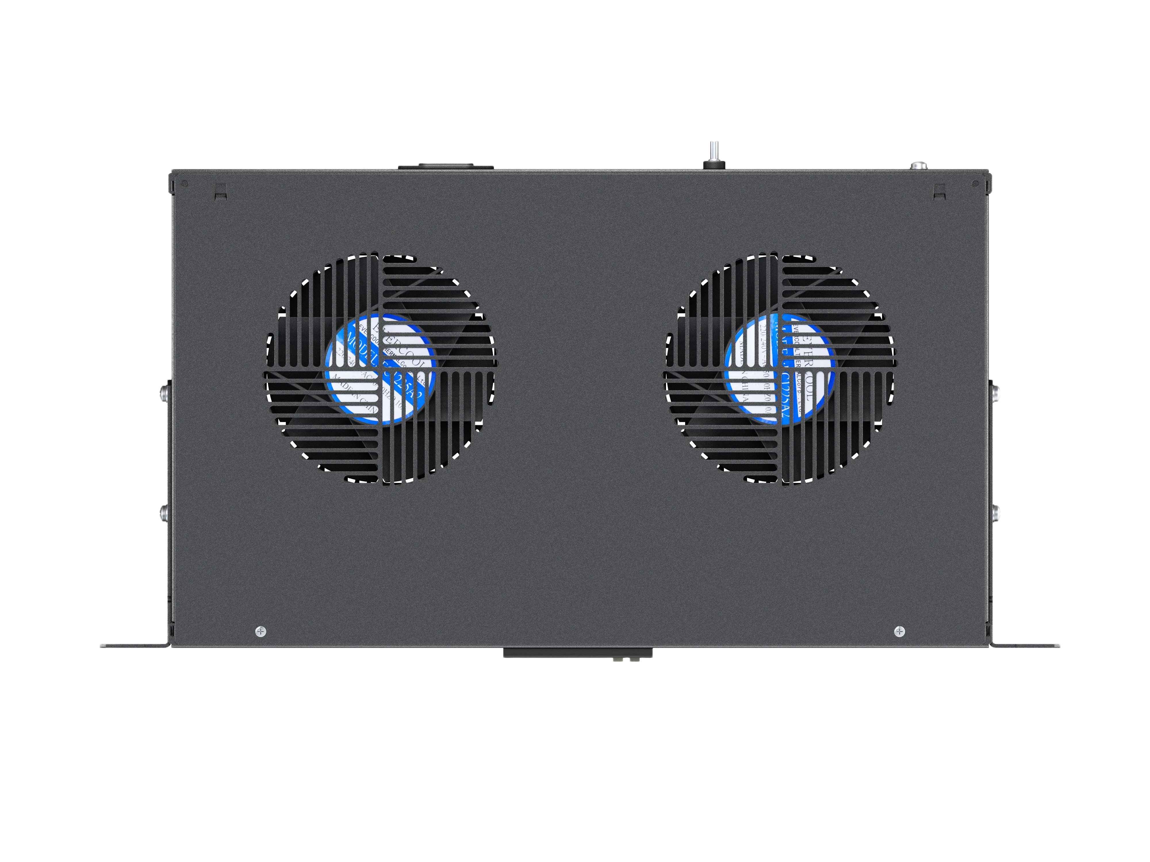 Вентиляторный модуль , 2 вентилятора с цифровым термореле  ВМ-2-19"-Т-2-Ч черный ССД 3