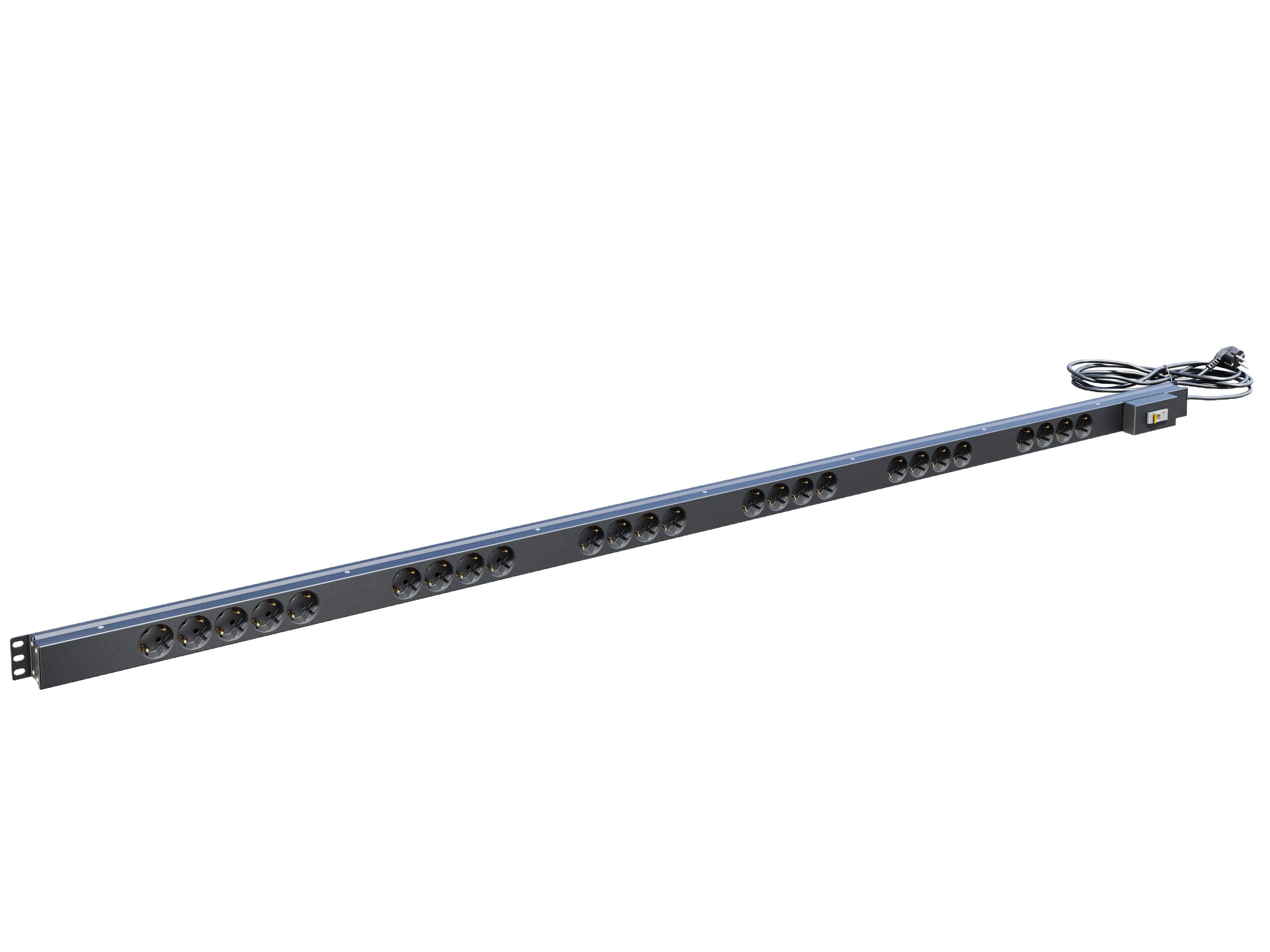 Вертикальный блок розеток,БР-25SСH-16A-Ш-3 .16А, 25 розеток Schuko, 42-48U, шнур 3 м