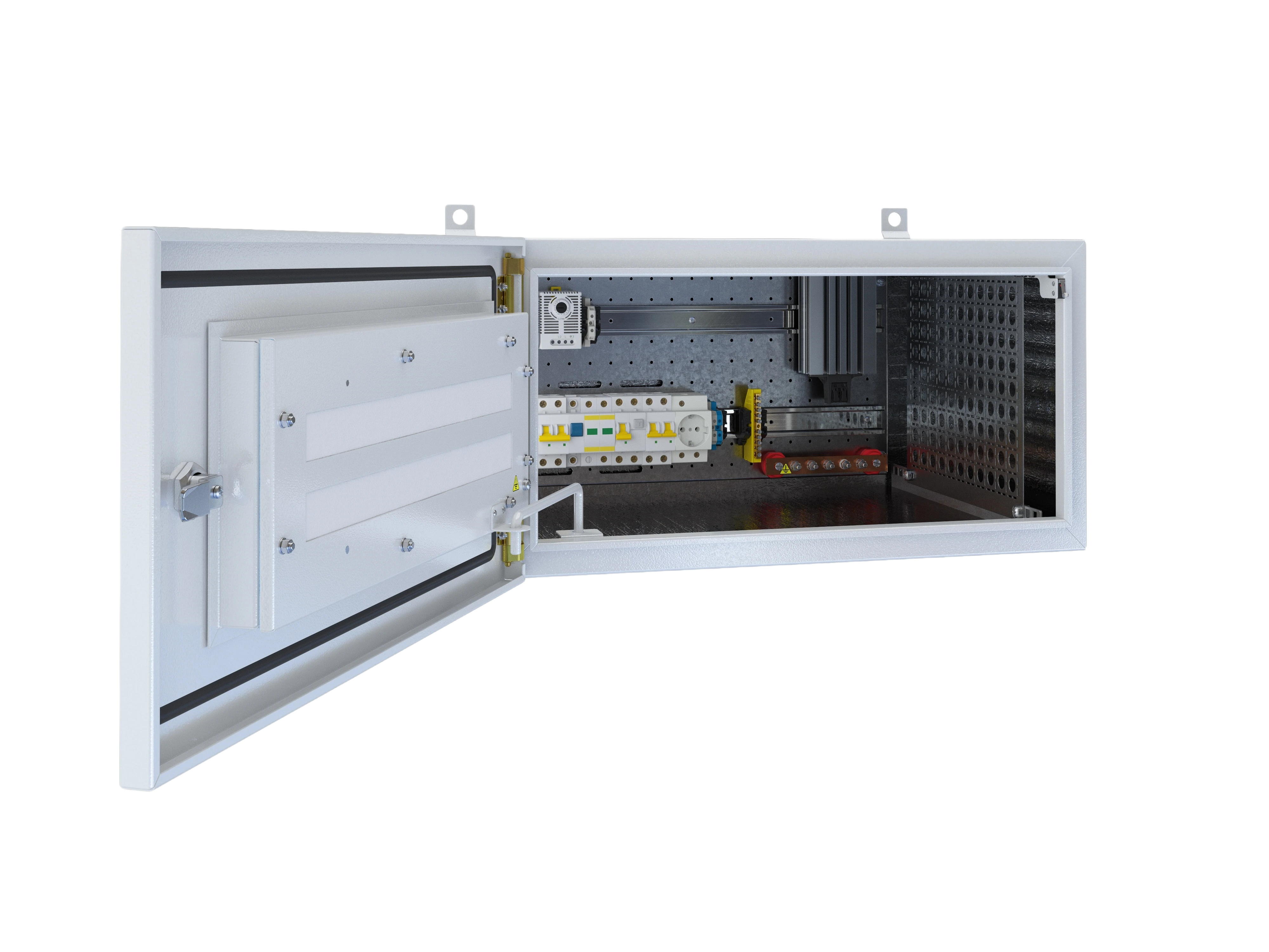 Шкаф климатический  навесной с комплектацией 19",6U(600x650), ШКТ-НВ-6U-600-650-КОМ-1 2