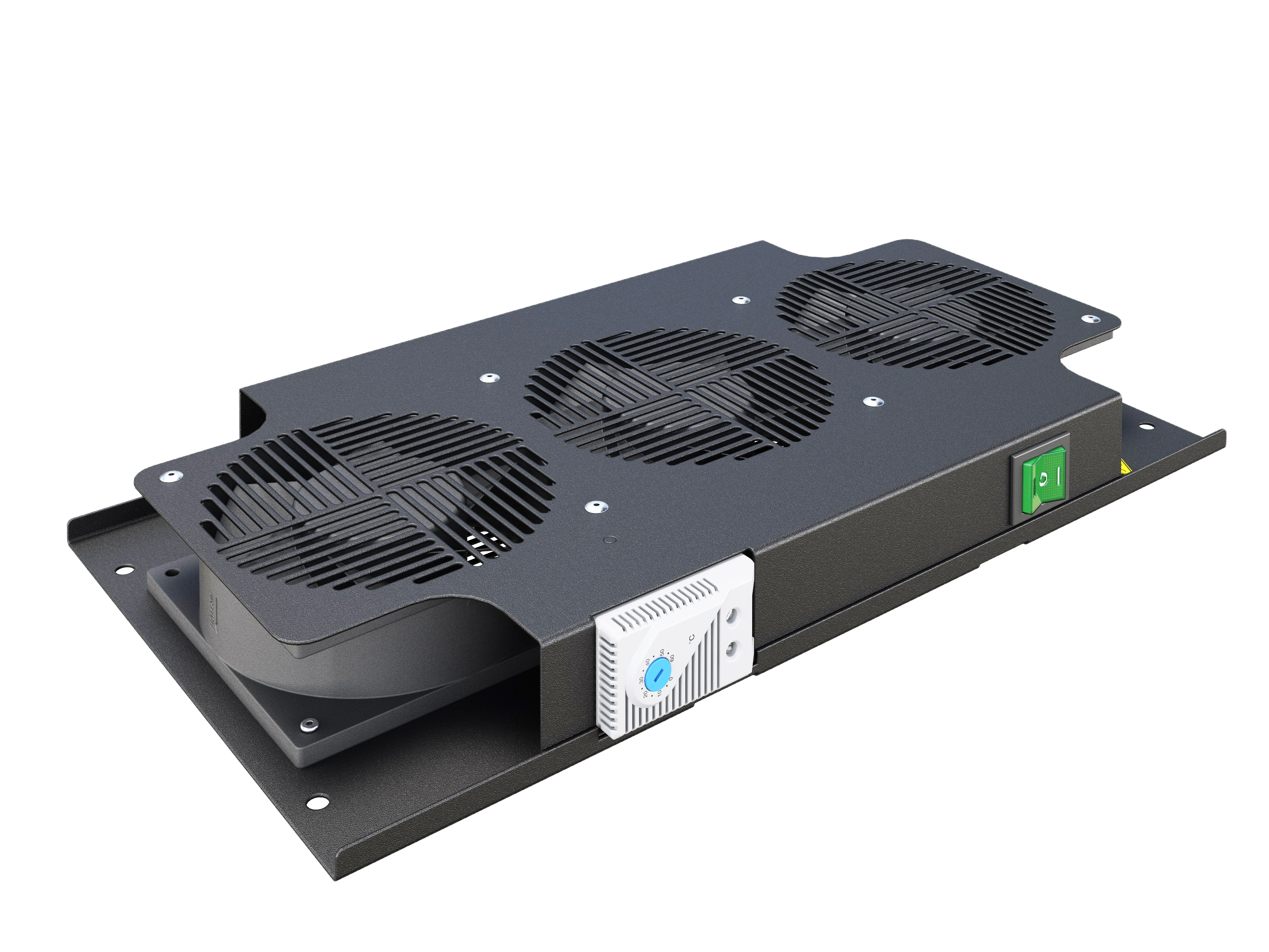 Вентиляторный модуль потолочный, 3 вентилятора с термореле ВМ-3-Т-Ч черный ССД 2