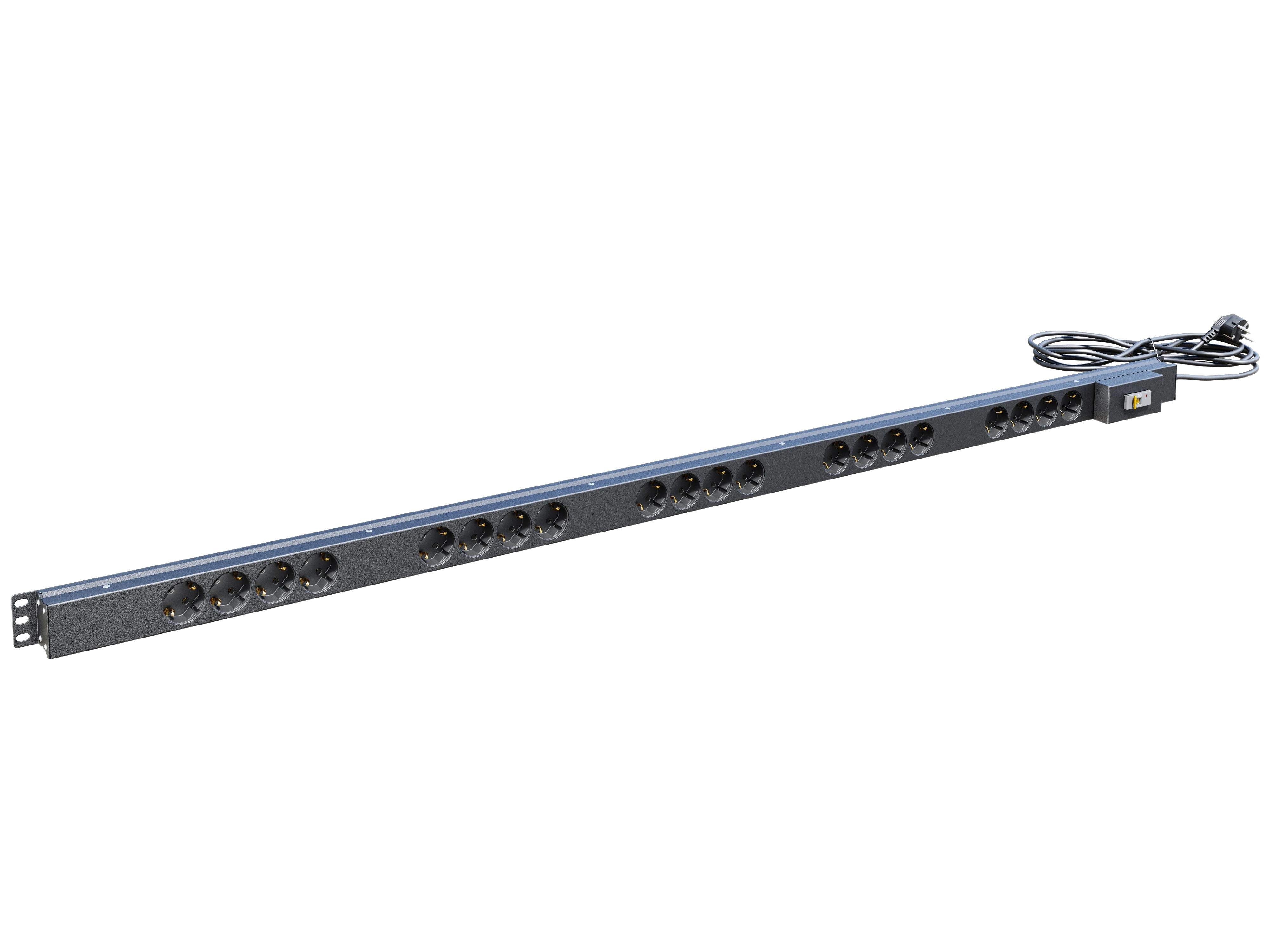 Вертикальный блок розеток,БР-20SСH-16А-Ш-3, 16А, 20 розеток Schuko, 33-48U, шнур 3м