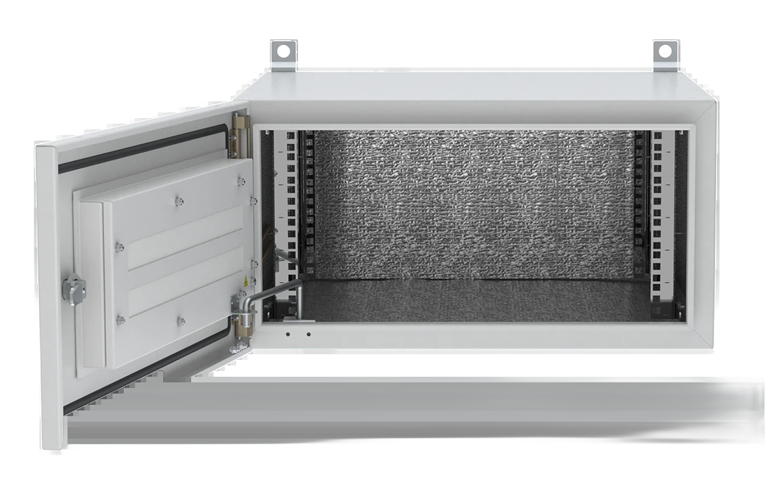 Шкаф климатический  навесной из нержавеющей стали 19",9U(600x450), ШКТ-НВ-Н-9U-600-450 5