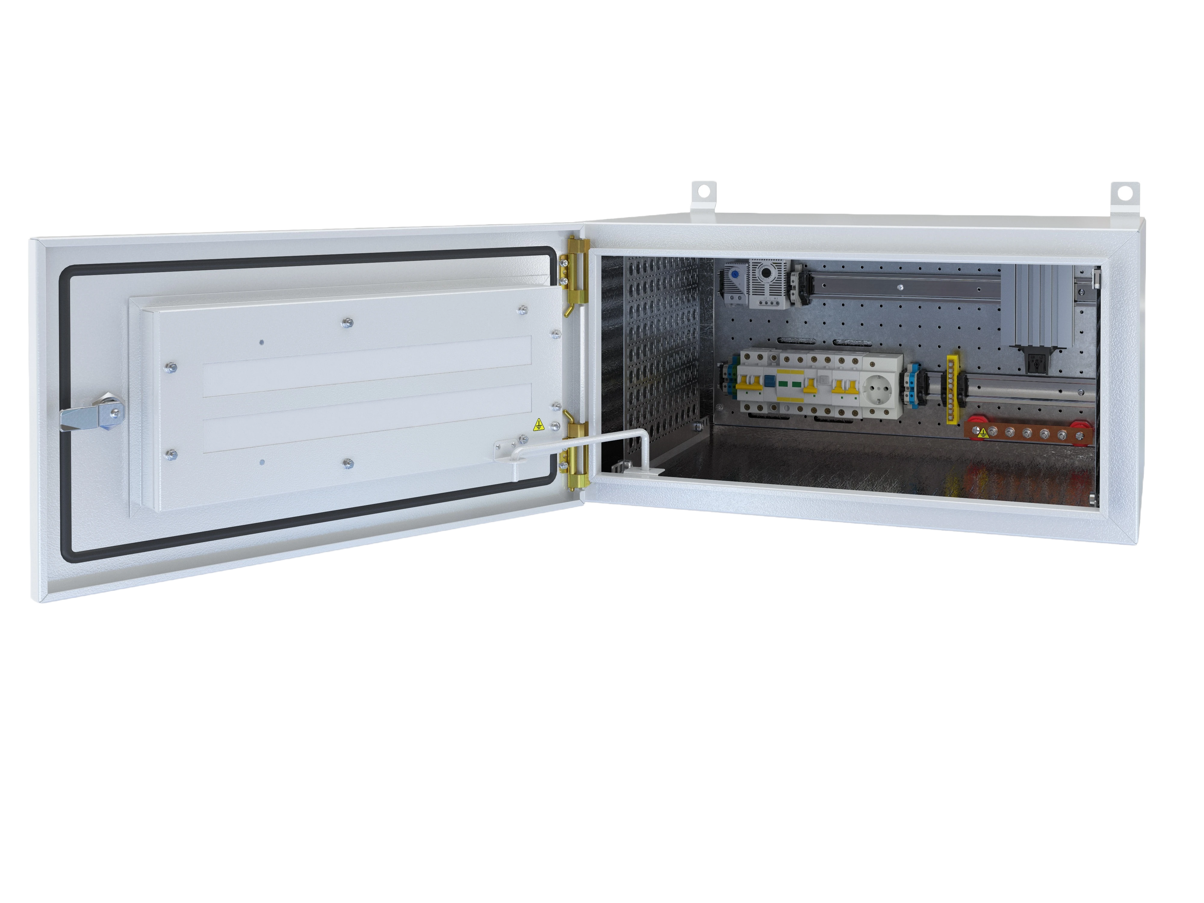 Шкаф климатический  навесной с комплектацией 19",6U(600x650), ШКТ-НВ-6U-600-650-КОМ-1 3
