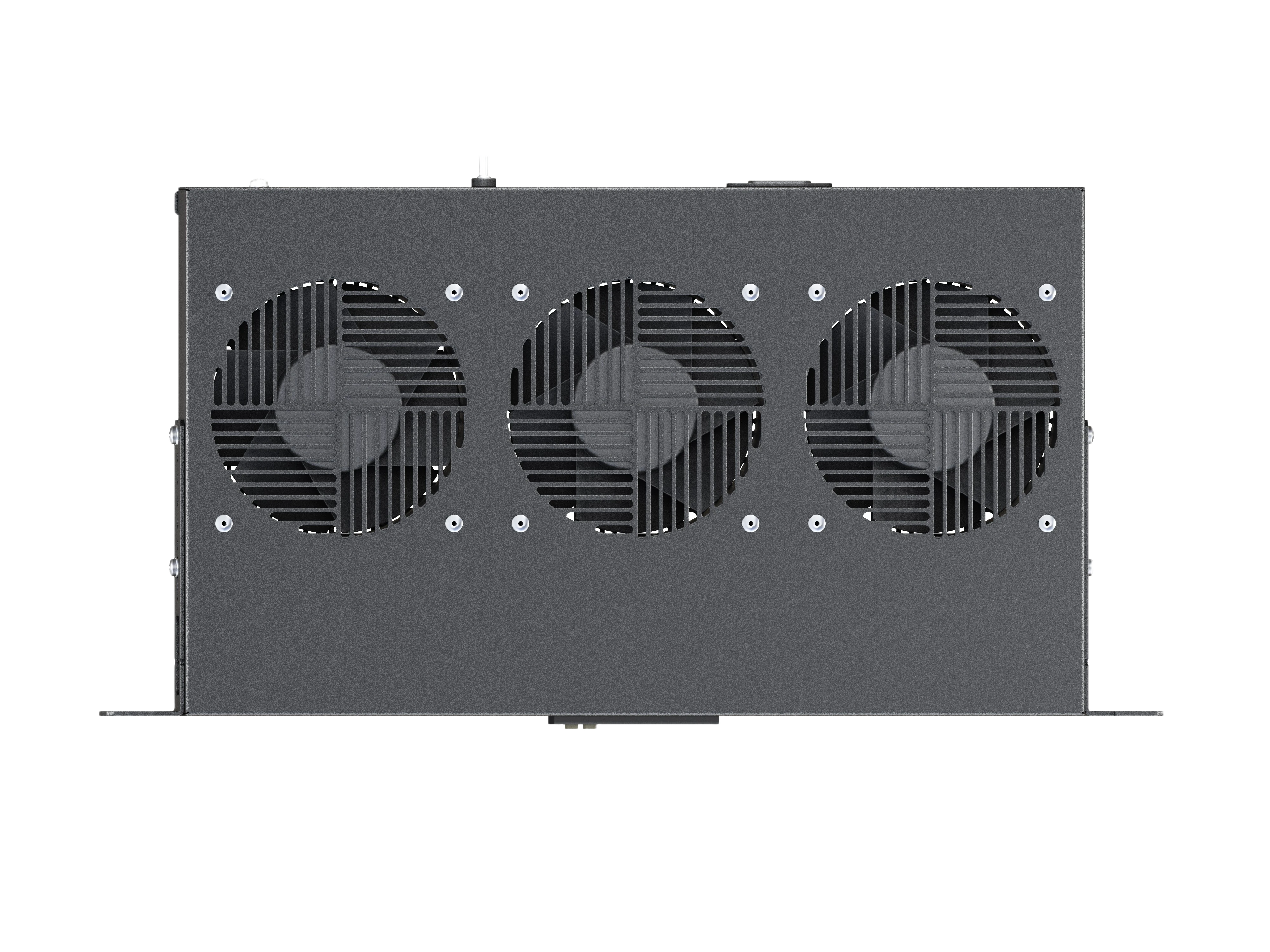 Вентиляторный модуль , 3 вентилятора с цифровым термореле  ВМ-3-19"-Т-2-Ч черный ССД 4