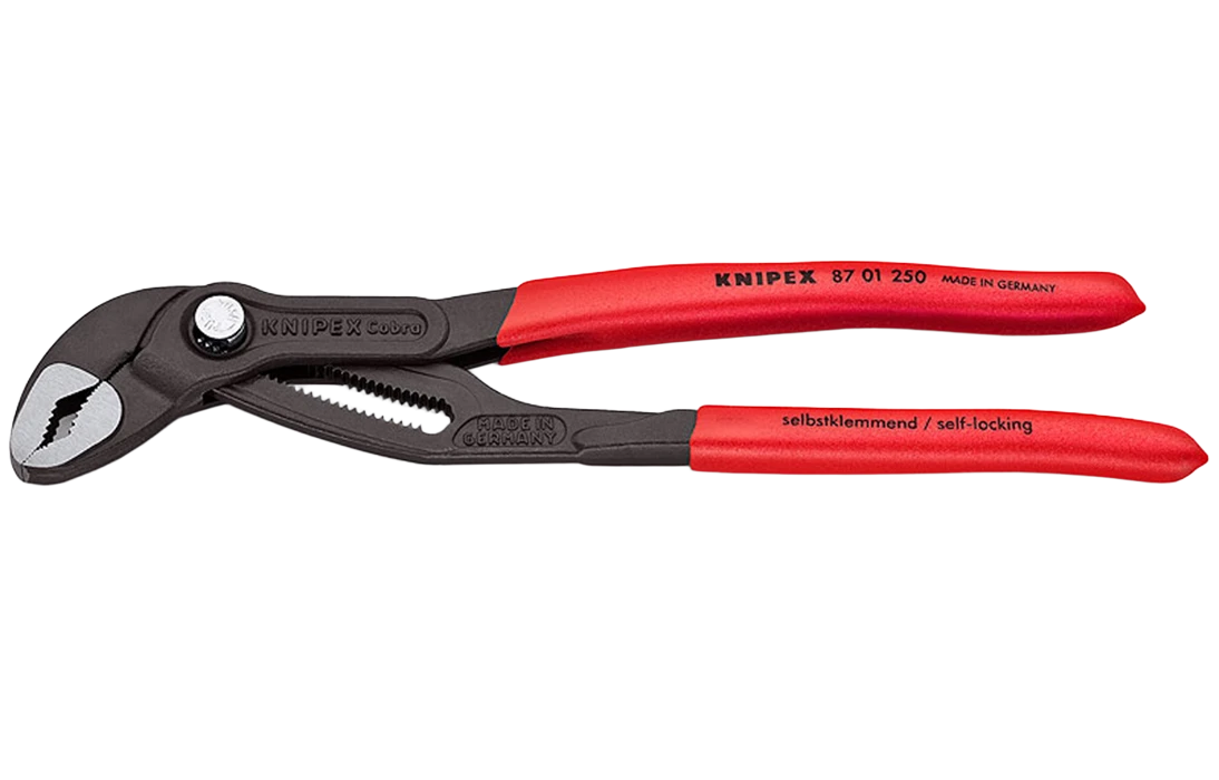 KN-8701250 COBRA® клещи переставные, зев 50 мм, длина 250 мм, фосфатированные, обливные ручки