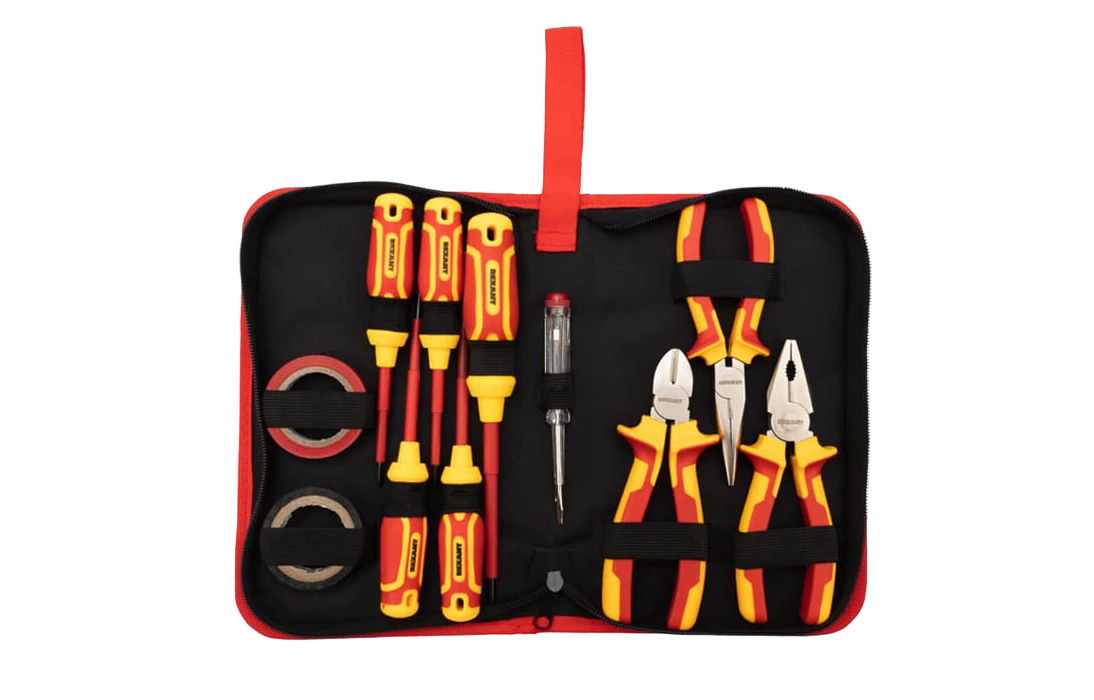 12-4692-3 Набор диэлектрического инструмента RI-02, тканевый пенал, 11 предметов, до 1000В