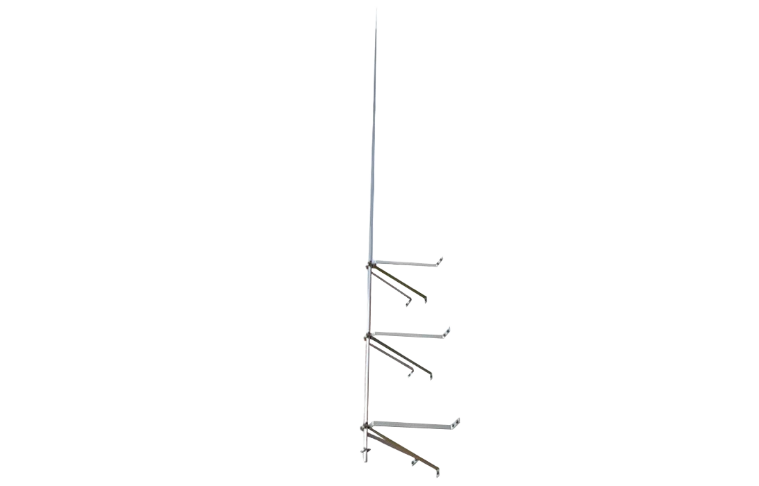 ZANDZ ZZ-201-010-3 Молниеприёмник-мачта вертикальный 10 м с комплектом из 3х креплений к стене (нерж. сталь)