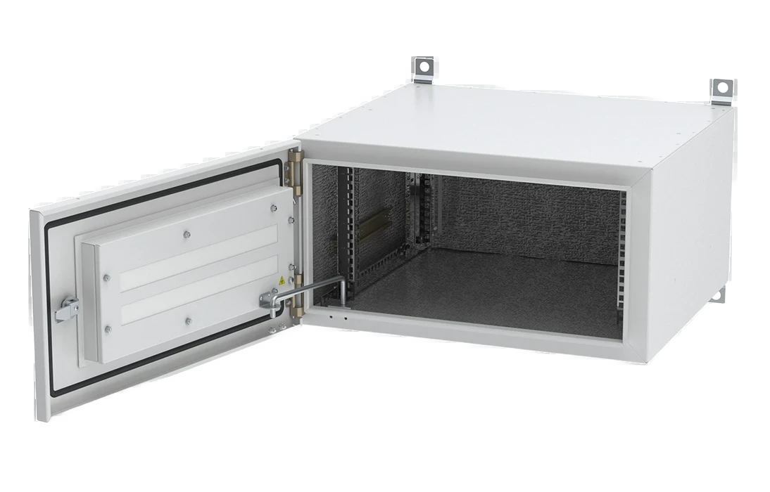 Шкаф климатический  навесной из нержавеющей стали 19",9U(600x450), ШКТ-НВ-Н-9U-600-450 4