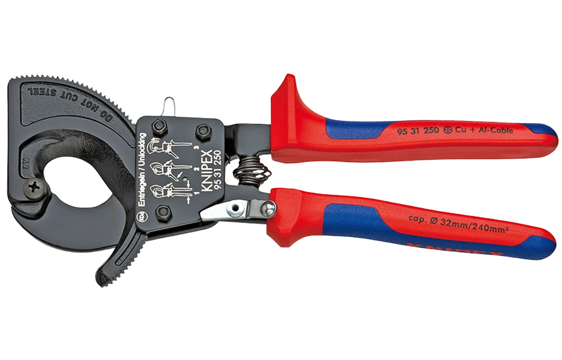 KN-9531250	Кабелерез с трещоткой, Ø 32 мм (240 мм², MCM 500), длина 250 мм