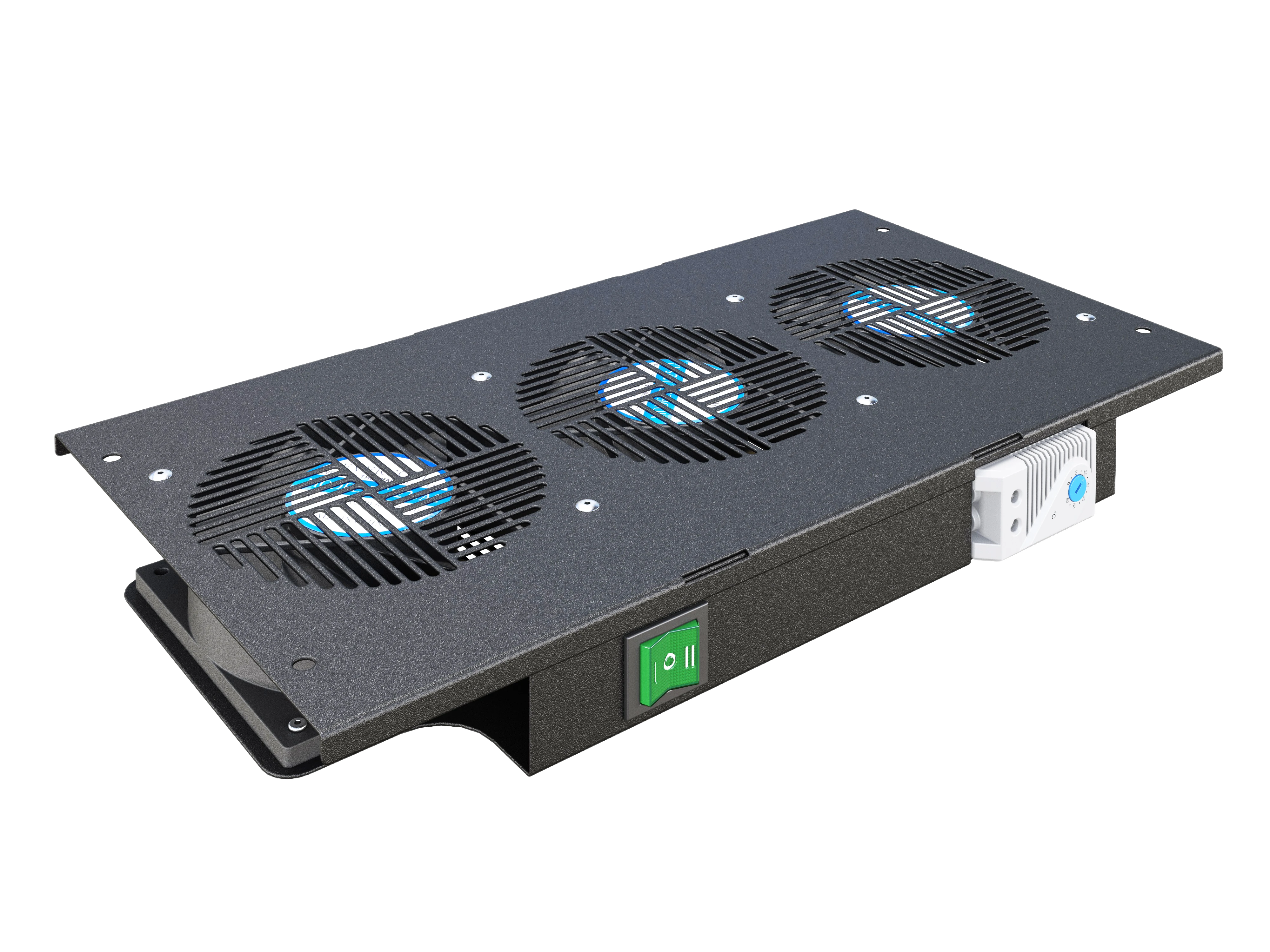 Вентиляторный модуль потолочный, 3 вентилятора с термореле ВМ-3-Т-Ч черный ССД