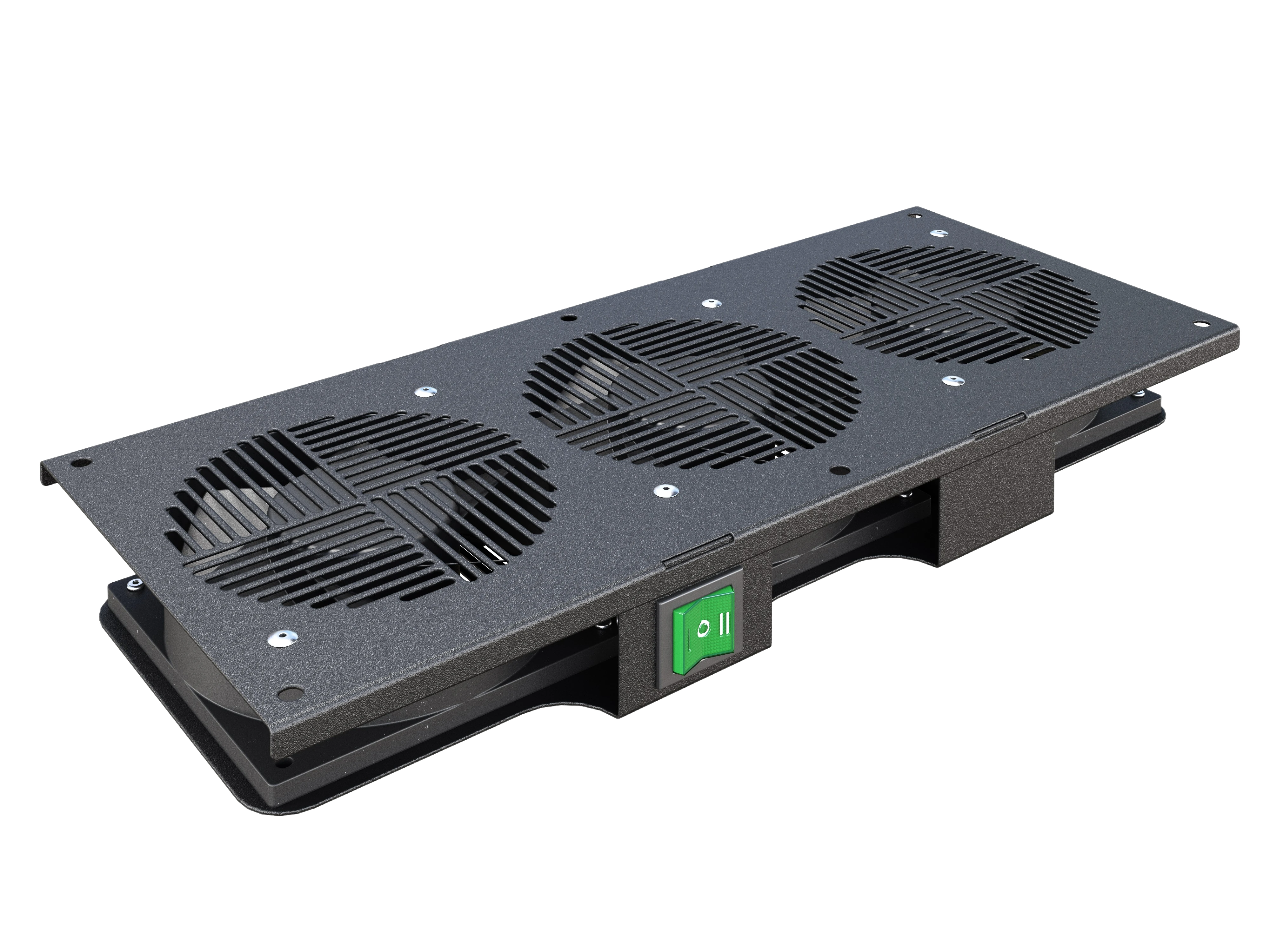 Вентиляторный модуль потолочный чёрный, 3 вентилятора с термодатчиком 35С ВМ-3П-Ч ССД