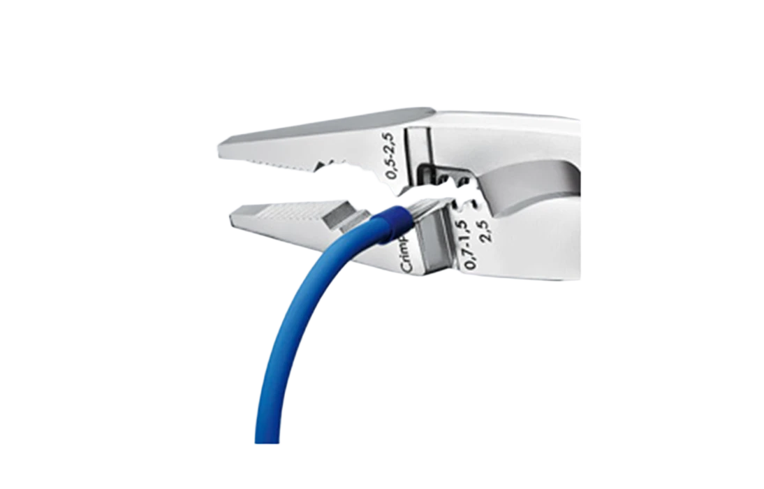 KN-1396200	Клещи электромонтажные VDE, 6-в-1, 200 мм, защёлка-"собачка", хром, 2-комп диэлектрические ручки 2